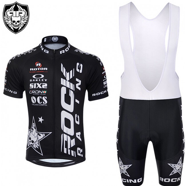 2015 Rock Racing schwarz Fahrradbekleidung Satz Fahrradtrikot Kurzarm Trikot und Kurz Trägerhose 2015 Rock Racing schwarz Fahrradbekleidung Satz Fahrradtrikot Kurzarm Trikot und Kurz Trägerhose
