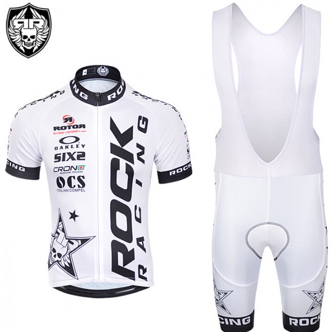 2015 Rock Racing Weiß Fahrradbekleidung Satz Fahrradtrikot Kurzarm Trikot und Kurz Trägerhose 2015 Rock Racing Weiß Fahrradbekleidung Satz Fahrradtrikot Kurzarm Trikot und Kurz Trägerhose