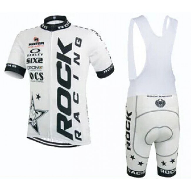 2015 Rock Racing Weiß Fahrradbekleidung Satz Fahrradtrikot Kurzarm Trikot und Kurz Trägerhose 2015 Rock Racing Weiß Fahrradbekleidung Satz Fahrradtrikot Kurzarm Trikot und Kurz Trägerhose
