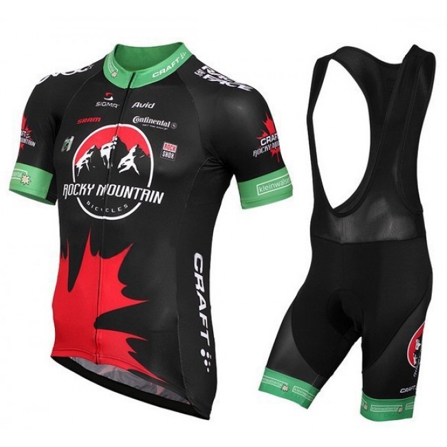 Rocky-Mountain Craft Fahrradbekleidung Satz Fahrradtrikot Kurzarm Trikot und Kurz Trägerhose schwarz Rocky-Mountain Craft Fahrradbekleidung Satz Fahrradtrikot Kurzarm Trikot und Kurz Trägerhose schwarz