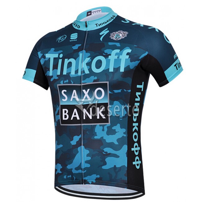 2015 Saxo Bank Tinkoff Radtrikot Kurzarm Camouflage Blau 2015 Saxo Bank Tinkoff Radtrikot Kurzarm Camouflage Blau
