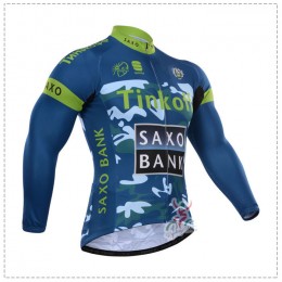 2015 Tinkoff Saxo Bank Camouflage Blau Fahrradtrikot Langarm Grün 2015 Tinkoff Saxo Bank Camouflage Blau Fahrradtrikot Langarm Grün