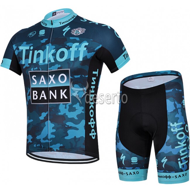 2015 Saxo Bank Tinkoff Radbekleidung Radtrikot Kurzarm und Fahrradhosen Kurz Camouflage Blau 2015 Saxo Bank Tinkoff Radbekleidung Radtrikot Kurzarm und Fahrradhosen Kurz Camouflage Blau