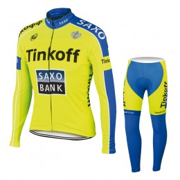 2015 Saxo Bank Tinkoff Fahrradbekleidung Radtrikot Satz Langarm und Lange Fahrradhose