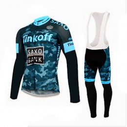 2015 Saxo bank tinkoff Fahrradbekleidung Radtrikot Satz Langarm und Lange Trägerhose