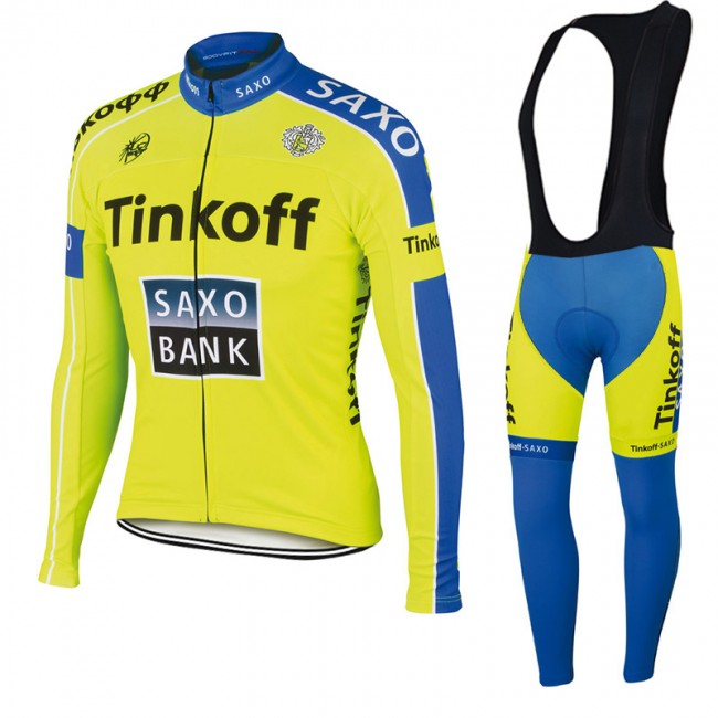 2015 Saxo Bank Tinkoff Fahrradbekleidung Radtrikot Satz Langarm und Lange Trägerhose 2015 Saxo Bank Tinkoff Fahrradbekleidung Radtrikot Satz Langarm und Lange Trägerhose