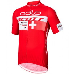 2015 Odlo Scott Swiss Rote Radtrikot Kurzarm 2015 Odlo Scott Swiss Rote Radtrikot Kurzarm