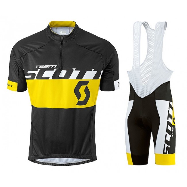 2015 Proteam Scott Schwarz-Gelb Fahrradbekleidung Satz Fahrradtrikot Kurzarm Trikot und Kurz Trägerhose 2015 Proteam Scott Schwarz-Gelb Fahrradbekleidung Satz Fahrradtrikot Kurzarm Trikot und Kurz Trägerhose