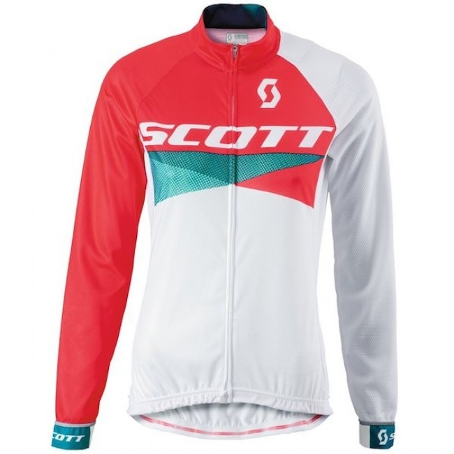 2015 Scott RC Weiß/Rot Damen Radtrikot Langarm 2015 Scott RC Weiß/Rot Damen Radtrikot Langarm