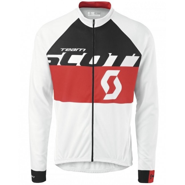 2015 Team Scott Weiß/Schwarz/Rot Radtrikot Langarm 2015 Team Scott Weiß/Schwarz/Rot Radtrikot Langarm