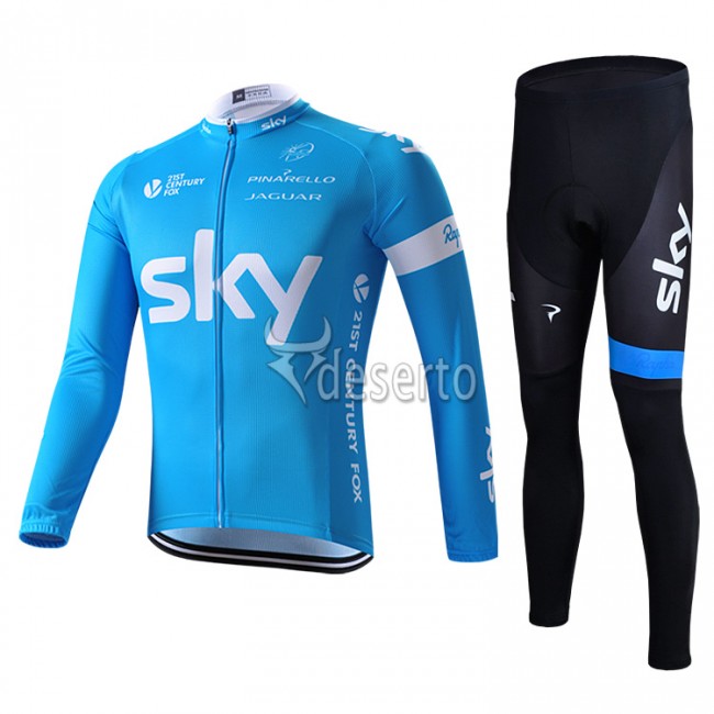 2015 Sky Fahrradbekleidung Radtrikot Satz Langarm und Lange Fahrradhose 2015 Sky Fahrradbekleidung Radtrikot Satz Langarm und Lange Fahrradhose