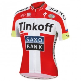 2015 Tinkoff-Saxo Bank Champion danoise Radtrikot Kurzarm 2015 Tinkoff-Saxo Bank Champion danoise Radtrikot Kurzarm