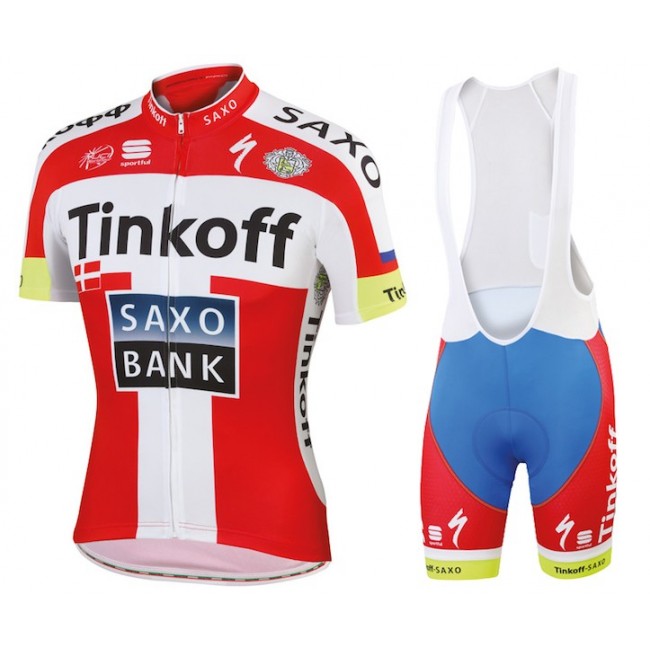 Tinkoff-Saxo Bank Champion danoise 2015 Fahrradbekleidung Satz Fahrradtrikot Kurzarm Trikot und Kurz Trägerhose Tinkoff-Saxo Bank Champion danoise 2015 Fahrradbekleidung Satz Fahrradtrikot Kurzarm Trikot und Kurz Trägerhose