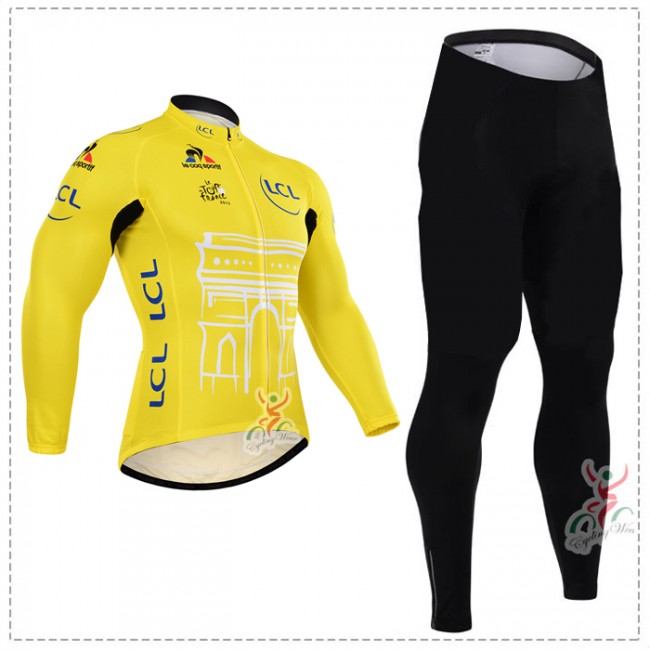2015 Tour de France jaune Fahrradbekleidung Radtrikot Satz Langarm und Lange Fahrradhose 2015 Tour de France jaune Fahrradbekleidung Radtrikot Satz Langarm und Lange Fahrradhose