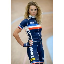 2015 Look France Damen Fahrradbekleidung Satz Fahrradtrikot Kurzarm Trikot und Kurz Trägerhose