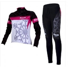 2015 bianchi Damen Cycling Fahrradbekleidung Radtrikot Satz Langarm und Lange Fahrradhose