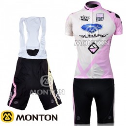 2011 SUBARU Team Damen Radbekleidung Satz Radtrikot Kurzarm und Kurz Trägerhose