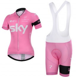 2015 Sky Damen Fahrradbekleidung Satz Fahrradtrikot Kurzarm Trikot und Kurz Trägerhose