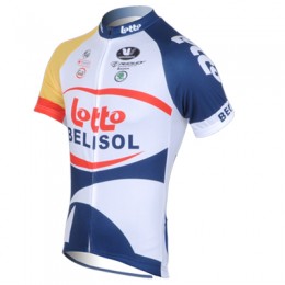 2013 Lotto Belisol Radtrikot Kurzarm Weiß Blau 2013 Lotto Belisol Radtrikot Kurzarm Weiß Blau