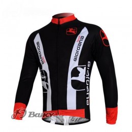 Giordana Pro Team Fahrradtrikot Langarm Schwarz Weiß