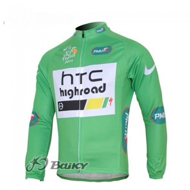 HTC-Highroad Pro Team Fahrradtrikot Langarm Grün HTC-Highroad Pro Team Fahrradtrikot Langarm Grün