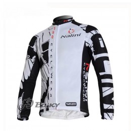 Nalini Pro Team Fahrradtrikot Langarm Weiß Schwarz