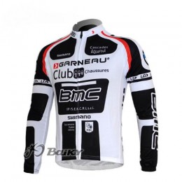 BMC Garneau Team Fahrradtrikot Langarm Weiß Schwarz BMC Garneau Team Fahrradtrikot Langarm Weiß Schwarz