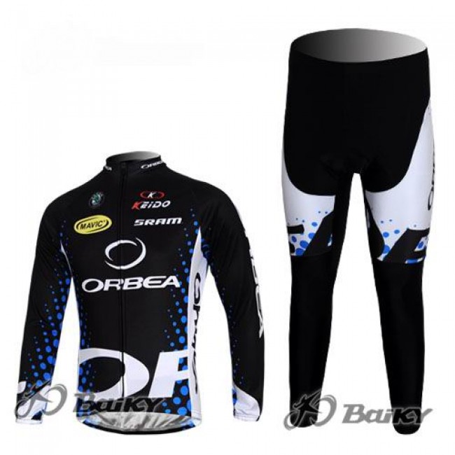 Orbea Pro Team Radbekleidung Satz Fahrradtrikot Langarm und Lang Radhose Schwarz Blau Orbea Pro Team Radbekleidung Satz Fahrradtrikot Langarm und Lang Radhose Schwarz Blau