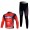 Giant Sram Pro Team Radbekleidung Satz Fahrradtrikot Langarm und Lang Radhose Rot Schwarz