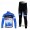 Garmin Barracuda Pro Team Radbekleidung Satz Fahrradtrikot Langarm und Lang Radhose Blau Weiß