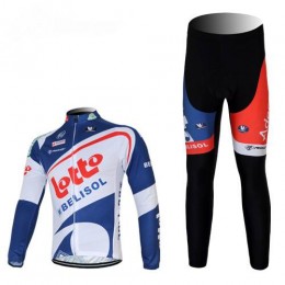 Lotto Belisol Radbekleidung Satz Fahrradtrikot Langarm und Lang Radhose Weiß Blau Lotto Belisol Radbekleidung Satz Fahrradtrikot Langarm und Lang Radhose Weiß Blau