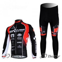 MHW Cube Racing Team Radbekleidung Satz Fahrradtrikot Langarm und Lang Radhose Rot Schwarz MHW Cube Racing Team Radbekleidung Satz Fahrradtrikot Langarm und Lang Radhose Rot Schwarz