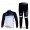 Leopard trek Pro Team Radbekleidung Satz Fahrradtrikot Langarm und Lang Radhose Weiß Schwarz