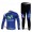 Movistar Team Radbekleidung Satz Fahrradtrikot Langarm und Lang Radhose Blau
