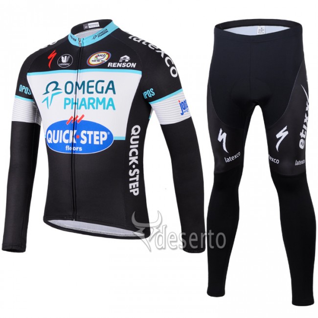 2014 Omega Pharma Quick Step Radbekleidung Satz Fahrradtrikot Langarm und Lang Radhose 2014 Omega Pharma Quick Step Radbekleidung Satz Fahrradtrikot Langarm und Lang Radhose