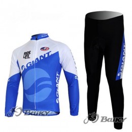 Giant Ride Life Radbekleidung Satz Fahrradtrikot Langarm und Lang Radhose Blau Weiß Giant Ride Life Radbekleidung Satz Fahrradtrikot Langarm und Lang Radhose Blau Weiß