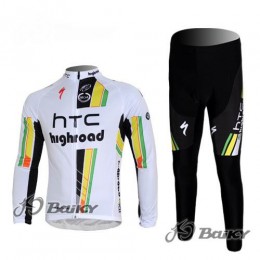 HTC-Highroad Pro Team Radbekleidung Satz Fahrradtrikot Langarm und Lang Radhose Weiß Grün HTC-Highroad Pro Team Radbekleidung Satz Fahrradtrikot Langarm und Lang Radhose Weiß Grün