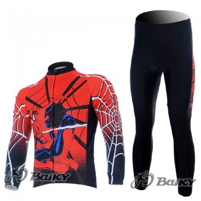 Spiderman Radbekleidung Satz Fahrradtrikot Langarm und Lang Radhose Rot Spiderman Radbekleidung Satz Fahrradtrikot Langarm und Lang Radhose Rot