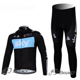 Sky Pinarello Pro Team Radbekleidung Satz Fahrradtrikot Langarm und Lang Radhose Schwarz Blau Sky Pinarello Pro Team Radbekleidung Satz Fahrradtrikot Langarm und Lang Radhose Schwarz Blau
