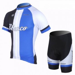 2013 Blanco Giant Radtrikot Kurzarm und Kurz Radhose Kits Blau Weiß Schwarz
