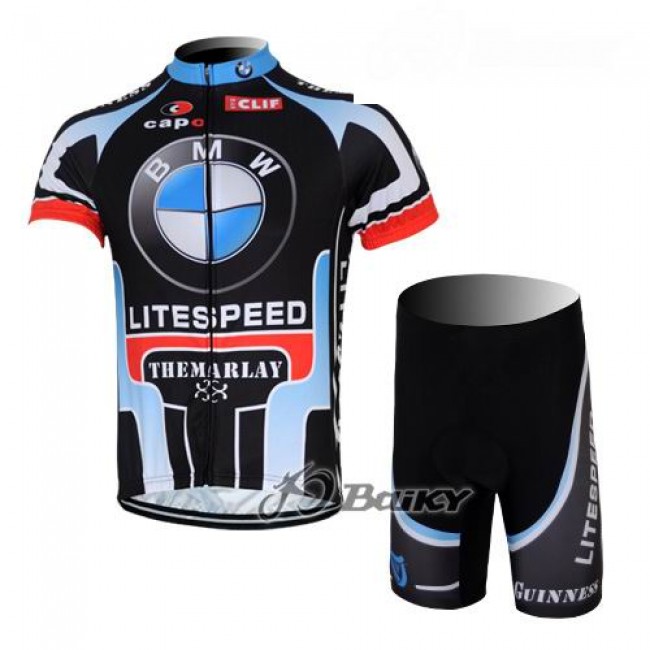 Litespeed BMW Radbekleidung Radtrikot Kurzarm und Fahrradhosen Kurz Blau Schwarz Litespeed BMW Radbekleidung Radtrikot Kurzarm und Fahrradhosen Kurz Blau Schwarz