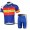 Movistar Radbekleidung Radtrikot Kurzarm und Fahrradhosen Kurz Blau Rot