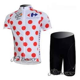 Tour de France 2011 Gepunktetes Trikot Kurz Radhose Weiß Rot Tour de France 2011 Gepunktetes Trikot Kurz Radhose Weiß Rot