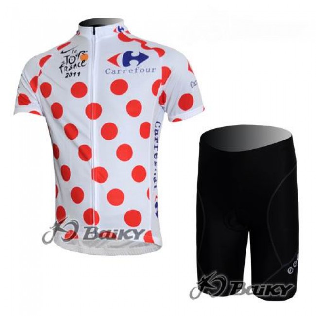 Tour de France 2011 Gepunktetes Trikot Kurz Radhose Weiß Rot Tour de France 2011 Gepunktetes Trikot Kurz Radhose Weiß Rot