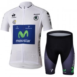Movistar Tour de France Weißen Trikots Radbekleidung Radtrikot Kurzarm und Fahrradhosen Kurz Movistar Tour de France Weißen Trikots Radbekleidung Radtrikot Kurzarm und Fahrradhosen Kurz