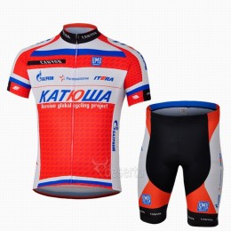 Katusha Team Radbekleidung Radtrikot Kurzarm und Fahrradhosen Kurz