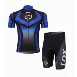 2014 Fox Racing Radbekleidung Radtrikot Kurzarm und Fahrradhosen Kurz Blau