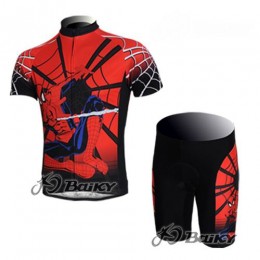 Spiderman Radbekleidung Radtrikot Kurzarm und Fahrradhosen Kurz Rot