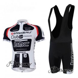 BMC Garneau Team Radtrikot Kurzarm Kurz Trägerhose Kits Weiß