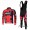 BMC Racing Pro Team Fahrradbekleidung Radtrikot Satz Langarm und Lange Trägerhose Rot